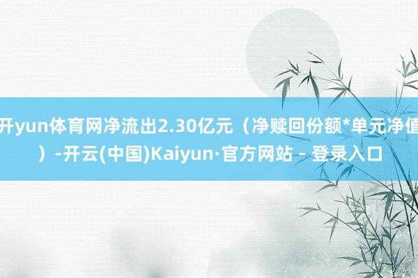 开yun体育网净流出2.30亿元（净赎回份额*单元净值）-开云(中国)Kaiyun·官方网站 - 登录入口