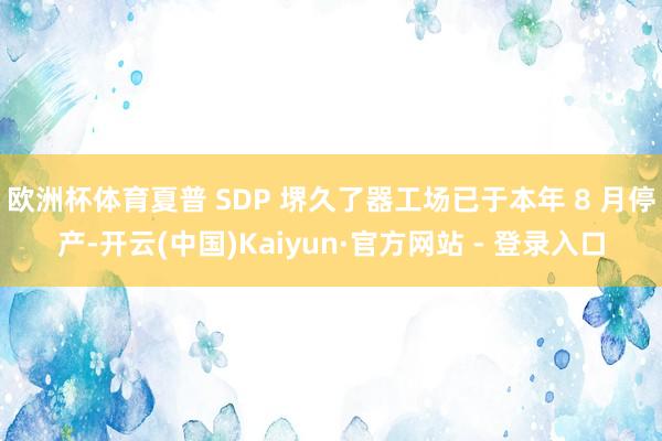 欧洲杯体育夏普 SDP 堺久了器工场已于本年 8 月停产-开云(中国)Kaiyun·官方网站 - 登录入口