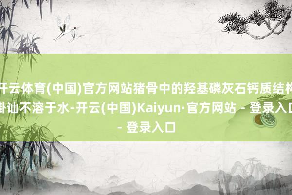 开云体育(中国)官方网站猪骨中的羟基磷灰石钙质结构褂讪不溶于水-开云(中国)Kaiyun·官方网站 - 登录入口