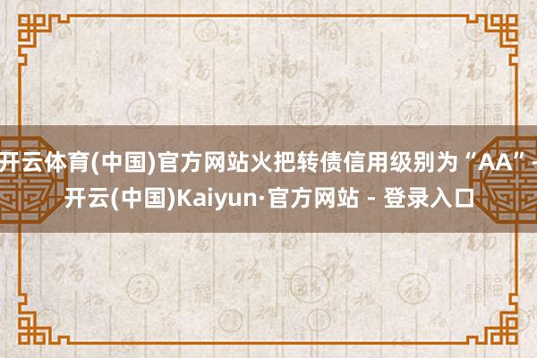 开云体育(中国)官方网站火把转债信用级别为“AA”-开云(中国)Kaiyun·官方网站 - 登录入口