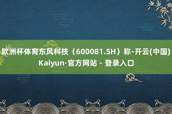 欧洲杯体育东风科技（600081.SH）称-开云(中国)Kaiyun·官方网站 - 登录入口