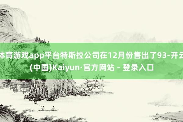 体育游戏app平台特斯拉公司在12月份售出了93-开云(中国)Kaiyun·官方网站 - 登录入口